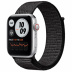 Apple Watch SE // 44мм GPS + Cellular // Корпус из алюминия серебристого цвета, спортивный браслет Nike чёрного цвета (2020)