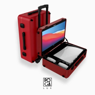 Портативный игровой кейс с монитором POGA Lux для Playstation 5 (только кейс, без консоли) ( Red)