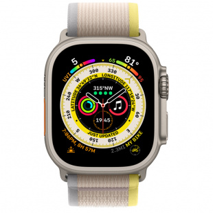 Apple Watch Ultra // 49мм GPS + Cellular // Корпус из титана, ремешок Trail Loop желто-бежевого цвета, M/L