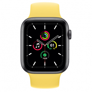Apple Watch SE // 44мм GPS // Корпус из алюминия цвета «серый космос», монобраслет имбирного цвета (2020)