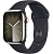 Купить Apple Watch Series 9 // 41мм GPS+Cellular // Корпус из нержавеющей стали серебристого цвета, спортивный ремешок цвета "темная ночь"