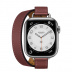 Apple Watch Series 7 Hermès // 41мм GPS + Cellular // Корпус из нержавеющей стали серебристого цвета, ремешок Double Tour Attelage цвета Rouge H