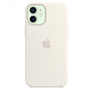 Силиконовый чехол MagSafe для iPhone 12, белый цвет
