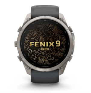 Мультиспортивные часы Garmin Fenix 9 Pro (51mm), титановый корпус, серый силиконовый ремешок (Graphite/Black)