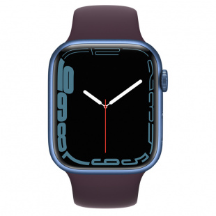 Apple Watch Series 7 // 41мм GPS // Корпус из алюминия синего цвета, спортивный ремешок цвета «тёмная вишня»