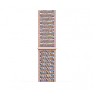 Apple Watch Series 4 // 44мм GPS // Корпус из алюминия золотого цвета, ремешок из плетёного нейлона цвета «розовый песок» (MU6G2)