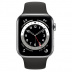 Apple Watch Series 6 // 44мм GPS // Корпус из алюминия серебристого цвета, спортивный ремешок черного цвета