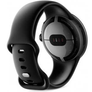 Google Pixel Watch 2, Wi-Fi, серебристый корпус, спортивный ремешок черного цвета (Obsidian)