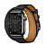Купить Apple Watch Series 7 Hermès // 41мм GPS + Cellular // Корпус из нержавеющей стали цвета «черный космос», ремешок Double Tour Attelage цвета Noir