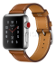 Apple Watch Series 3 Hermès // 38мм GPS + Cellular // Корпус из нержавеющей стали, ремешок Single Tour из кожи Swift цвета Fauve Barenia (MQLM2)