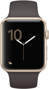 Apple Watch Series 2 42мм Корпус из золотистого алюминия, спортивный ремешок цвета «тёмное какао» (MNPN2)