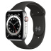 Apple Watch Series 6 // 40мм GPS + Cellular // Корпус из нержавеющей стали серебристого цвета, спортивный ремешок черного цвета Apple Watch Series 6 // 40мм GPS + Cellular // Корпус из нержавеющей стали серебристого цвета, спортивный ремешок черного цвета