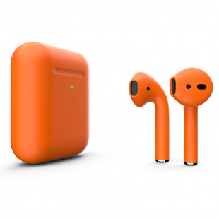 AirPods - беспроводные наушники с Qi - зарядным кейсом Apple (Оранжевый, матовый)