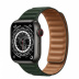 Apple Watch Series 7 // 41мм GPS + Cellular // Корпус из титана цвета «черный космос», кожаный браслет цвета «зелёная секвойя», размер ремешка M/L