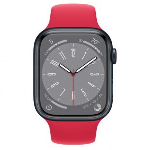 Apple Watch Series 8 // 41мм GPS + Cellular // Корпус из алюминия цвета "темная ночь", спортивный ремешок цвета (PRODUCT)RED