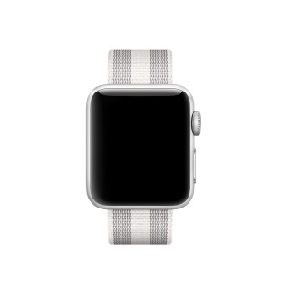 38/40мм Ремешок из плетёного нейлона белого/серого цвета (в полоску) для Apple Watch