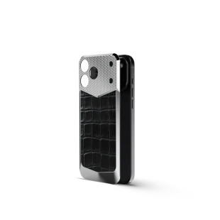 Магнитная накладка Golden Concept Magnetic Shield для iPhone 18 Pro, Alligator Edition (Black)