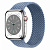 Купить Apple Watch Series 8 // 45мм GPS + Cellular // Корпус из нержавеющей стали серебристого цвета, плетёный монобраслет сланцево-синего цвета