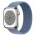 Apple Watch Series 8 // 45мм GPS + Cellular // Корпус из нержавеющей стали серебристого цвета, плетёный монобраслет сланцево-синего цвета