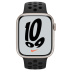 Apple Watch Series 7 // 41мм GPS + Cellular // Корпус из алюминия цвета «сияющая звезда», спортивный ремешок Nike цвета «антрацитовый/чёрный»