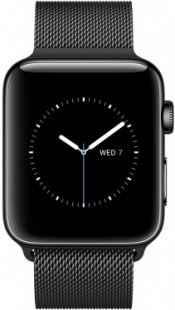 Apple Watch Series 2 42мм Корпус из нержавеющей стали цвета «чёрный космос», миланский сетчатый браслет цвета «чёрный космос» (MNQ12)