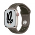 Apple Watch Series 7 // 41мм GPS + Cellular // Корпус из алюминия цвета «сияющая звезда», спортивный ремешок Nike цвета «cерая олива/рабочий хаки»
