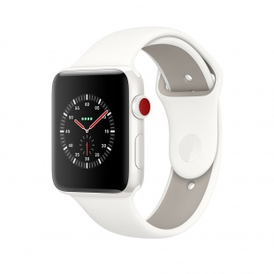 Apple Watch Series 3 Edition // 42мм GPS + Cellular // Корпус из белой керамики, спортивный ремешок цвета «светлое облако» (MQKD2)