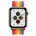Apple Watch Series 5 // 44мм GPS + Cellular // Корпус из нержавеющей стали золотого цвета, спортивный браслет радужного цвета
