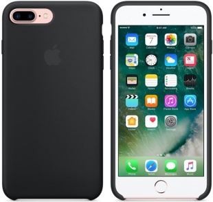 Силиконовый чехол для iPhone 7+ (Plus)/8+ (Plus), чёрный цвет, оригинальный Apple