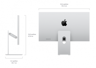Монитор Studio Display с дисплеем Retina 5K, покрытие с использованием нано-структуры (Nano-texture glass), с регулируемой по наклону и высоте подставкой