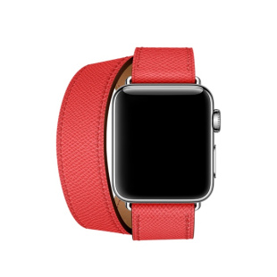 38/40 мм ремешок Double Tour из кожи Epsom цвета Rose Jaipur, размер Regular (стандартный) для Apple Watch Hermès