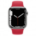 Apple Watch Series 7 // 41мм GPS + Cellular // Корпус из нержавеющей стали серебристого цвета, спортивный ремешок цвета (PRODUCT)RED