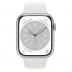 Apple Watch Series 8 // 45мм GPS // Корпус из алюминия серебристого цвета, спортивный ремешок белого цвета