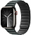 Купить Apple Watch Series 9 // 45мм GPS+Cellular // Корпус из нержавеющей стали графитового цвета, браслет цвета "вечнозеленый", размер M/L
