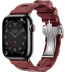 Apple Watch Series 9 Hermès // 45мм GPS+Cellular // Корпус из нержавеющей стали цвета "черный космос", ремешок Kilim Single Tour цвета Rouge H с раскладывающейся застёжкой (Deployment Buckle)