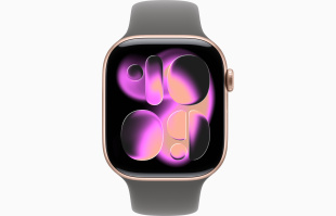 Apple Watch Series 11 // 42мм GPS // Корпус из алюминия цвета "розовое золото", спортивный ремешок цвета "серый камень"