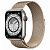 Купить Apple Watch Series 7 // 45мм GPS + Cellular // Корпус из титана, миланский сетчатый браслет золотого цвета