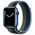 Купить Apple Watch Series 7 // 45мм GPS + Cellular // Корпус из алюминия синего цвета, спортивный браслет цвета «синий омут/зелёный мох»