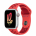 Apple Watch Series 8 // 41мм GPS + Cellular // Корпус из алюминия серебристого цвета, спортивный ремешок Nike цвета "ярко-малиновый/спортивный красный"