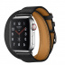 Apple Watch Series 5 Hermès // 40мм GPS + Cellular // Корпус из нержавеющей стали, ремешок Double Tour из кожи Swift цвета Noir 