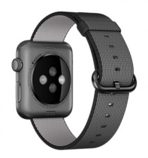 Apple Watch Sport 42 мм, алюминий цвета «серый космос», ремешок из плетёного нейлона чёрного цвета