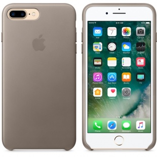 Кожаный чехол для iPhone 7+ (Plus)/8+ (Plus), платиново-серый цвет, оригинальный Apple