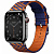 Купить Apple Watch Series 7 Hermès // 45мм GPS + Cellular // Корпус из нержавеющей стали цвета «черный космос», ремешок Hermès Simple Tour Jumping цвета Bleu Saphir/Orange