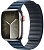 Купить Apple Watch Series 9 // 45мм GPS+Cellular // Корпус из нержавеющей стали серебристого цвета, браслет цвета "тихоокеанский синий", размер M/L