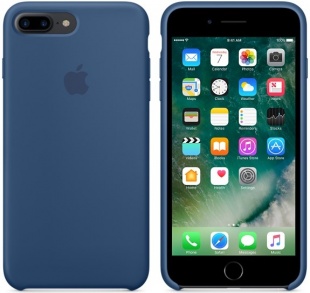 Силиконовый чехол для iPhone 7+ (Plus)/8+ (Plus), цвет «глубокий синий», оригинальный Apple