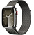 Купить Apple Watch Series 9 // 41мм GPS+Cellular // Корпус из нержавеющей стали серебристого цвета, миланский сетчатый браслет графитового цвета