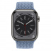 Apple Watch Series 8 // 45мм GPS + Cellular // Корпус из нержавеющей стали графитового цвета, плетёный монобраслет сланцево-синего цвета