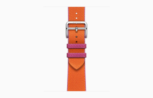Apple Watch Series 9 Hermès // 41мм GPS+Cellular // Корпус из нержавеющей стали серебристого цвета, ремешок Twill Jump Single Tour цвета Orange/Rose Mexico