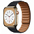Купить Apple Watch Series 8 // 45мм GPS + Cellular // Корпус из нержавеющей стали золотого цвета, кожаный браслет цвета "темная ночь", размер ремешка S/M