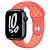 Купить Apple Watch Series 7 // 45мм GPS // Корпус из алюминия цвета «тёмная ночь», спортивный ремешок Nike цвета «волшебная искра/нежная заря»
